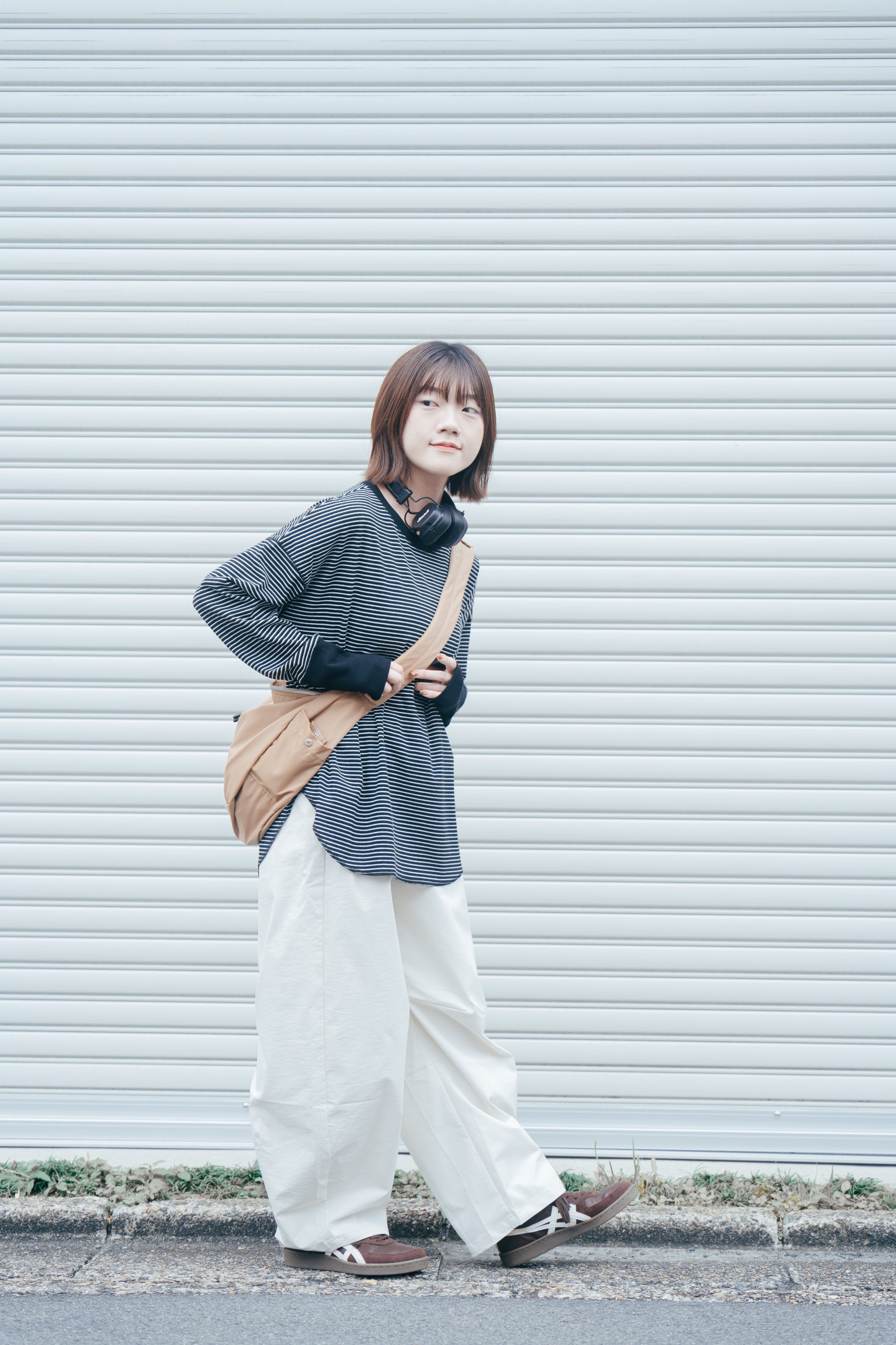 酷女孩防水抗皺彎刀褲 | 米白