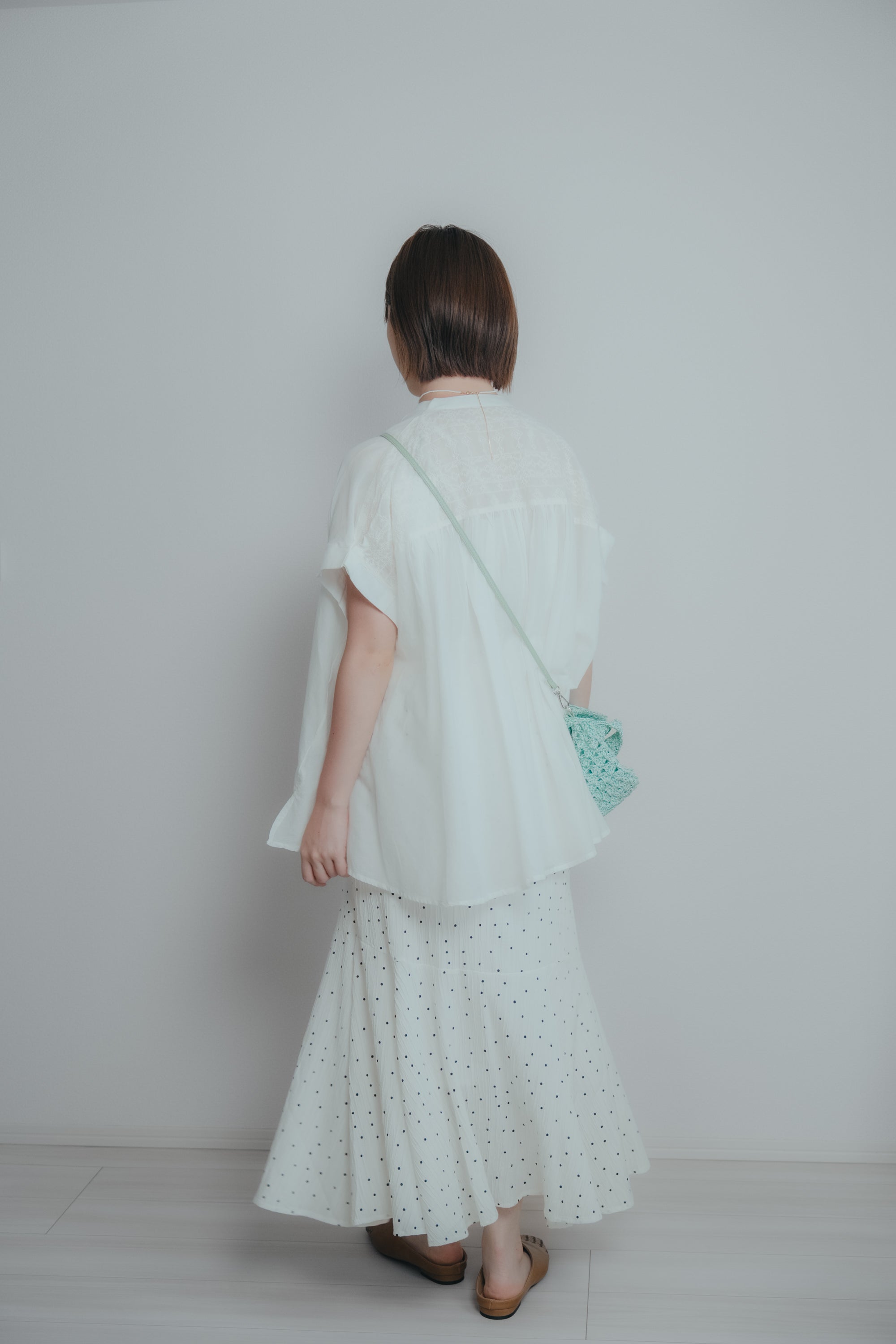 印度棉刺繡雲朵襯衫｜白